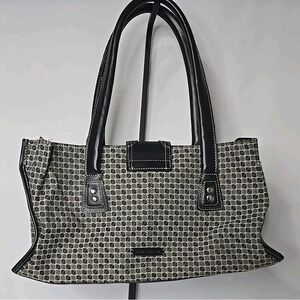 Nine & Co. women's grey/black shoulder handbag with a double strap